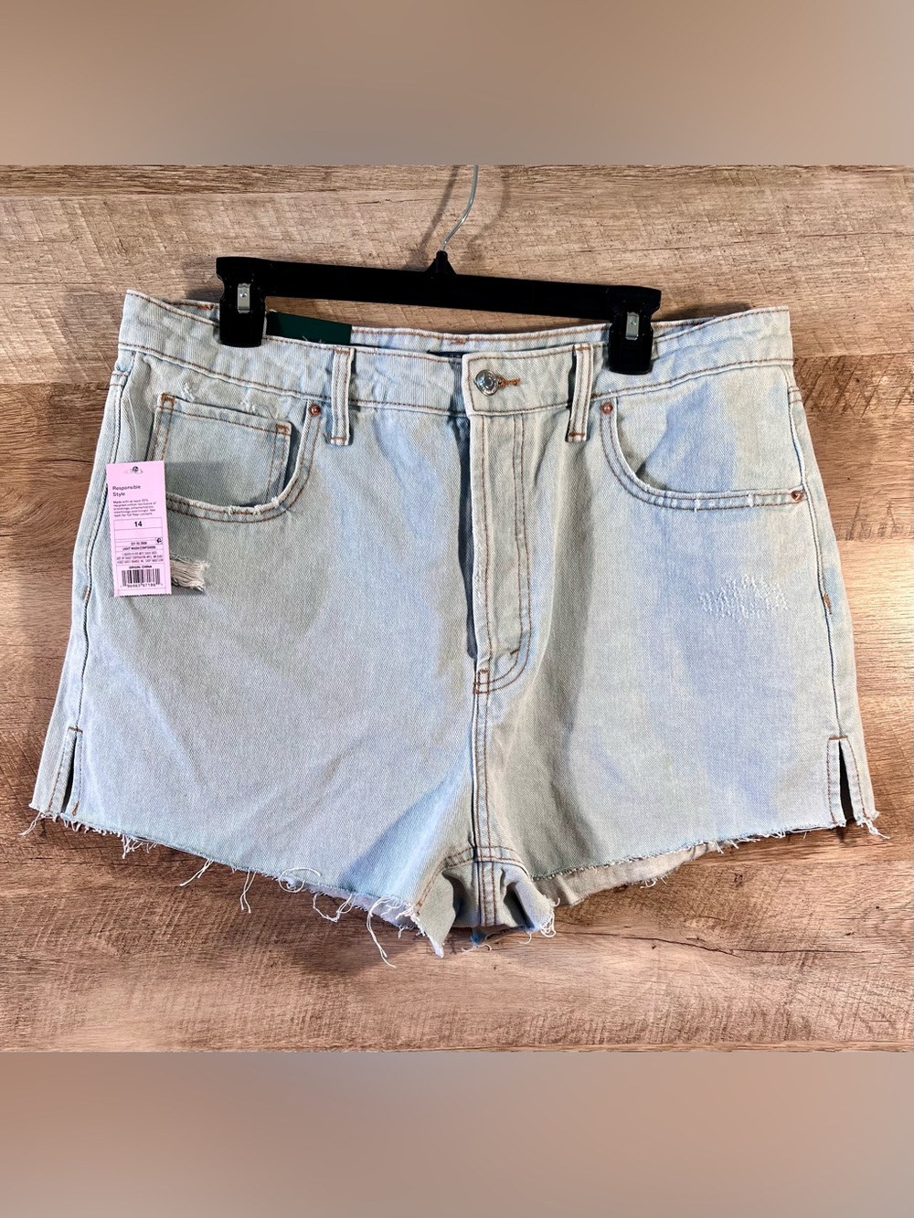 wild fable Light Blue Frayed Hem Denim Shorts
